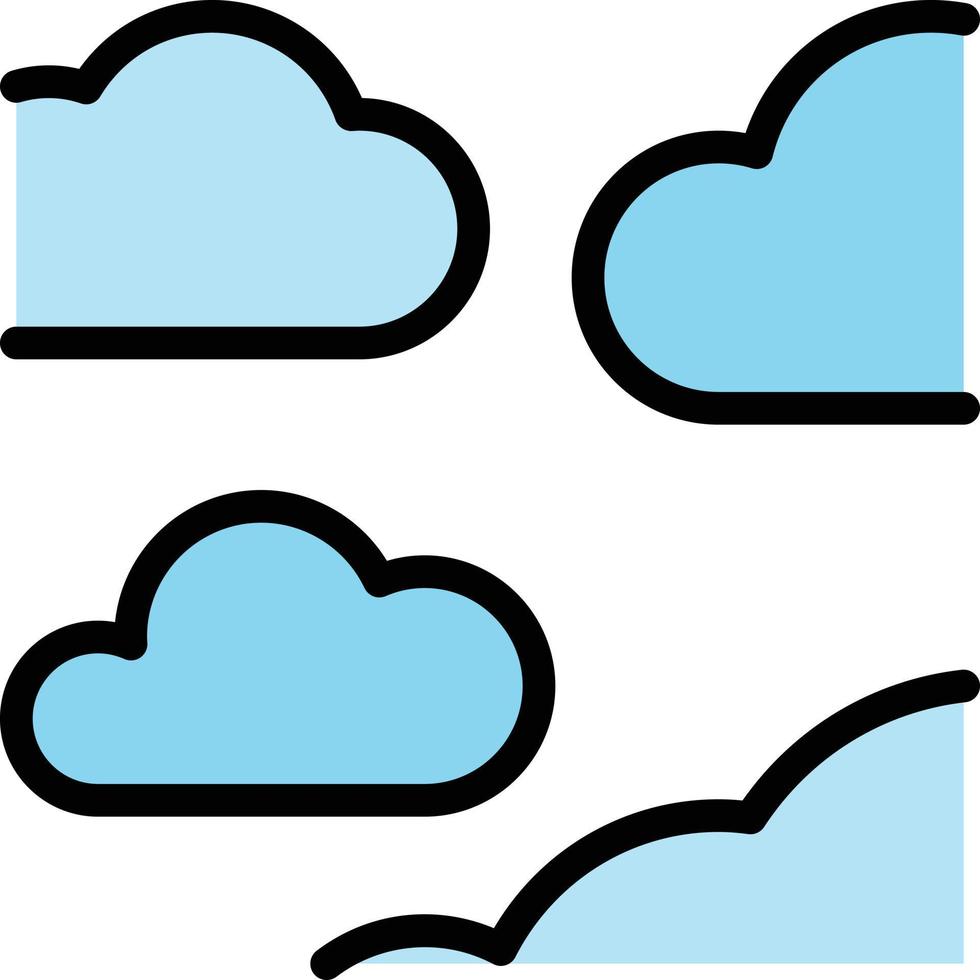 mostly cloudy sky partly - filled outline icon vector