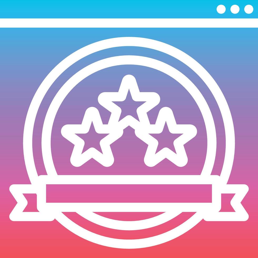 premium content website online stars - gradient solid icon vector
