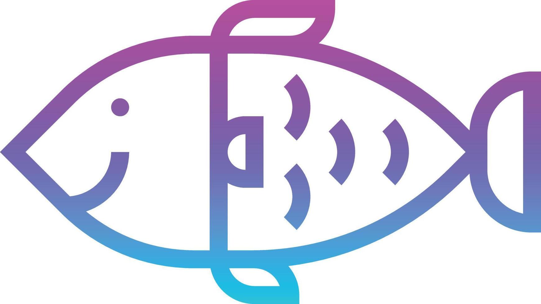 fish food meat - gradient icon vector