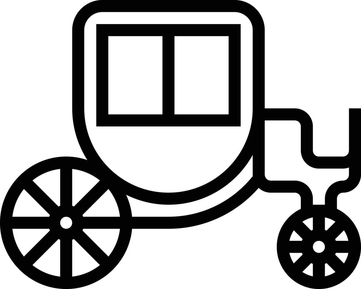 carriage cart transportation - outline icon vector