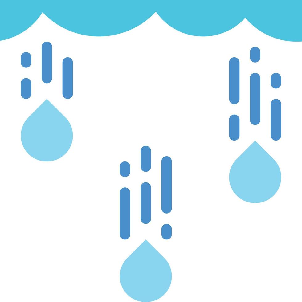 raining falling water drop - flat icon vector