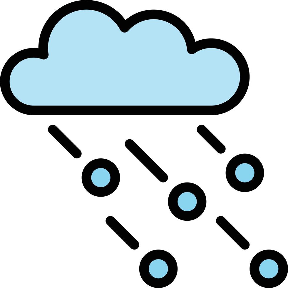 sleeting snowing raining strom - filled outline icon vector