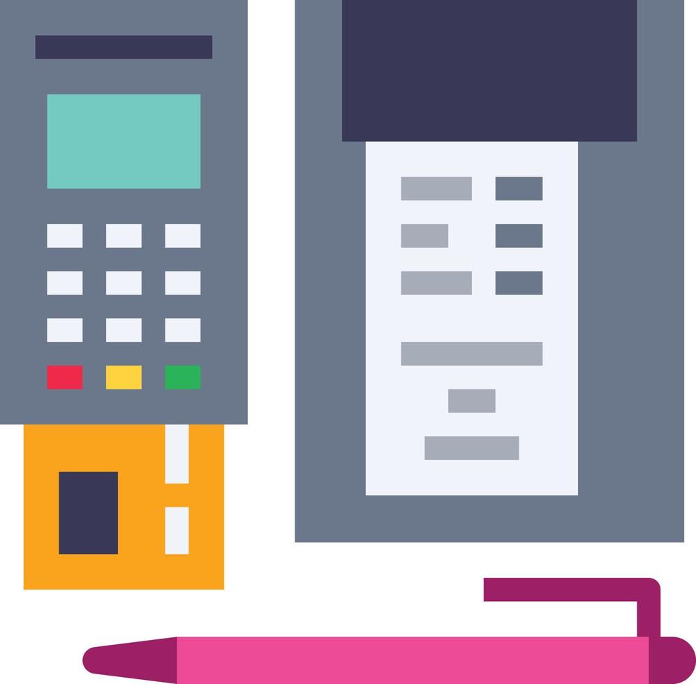 credit card sign reader payment - flat icon vector