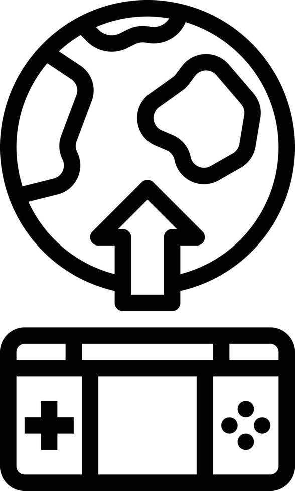 online game console worldwide play multimedia - outline icon vector