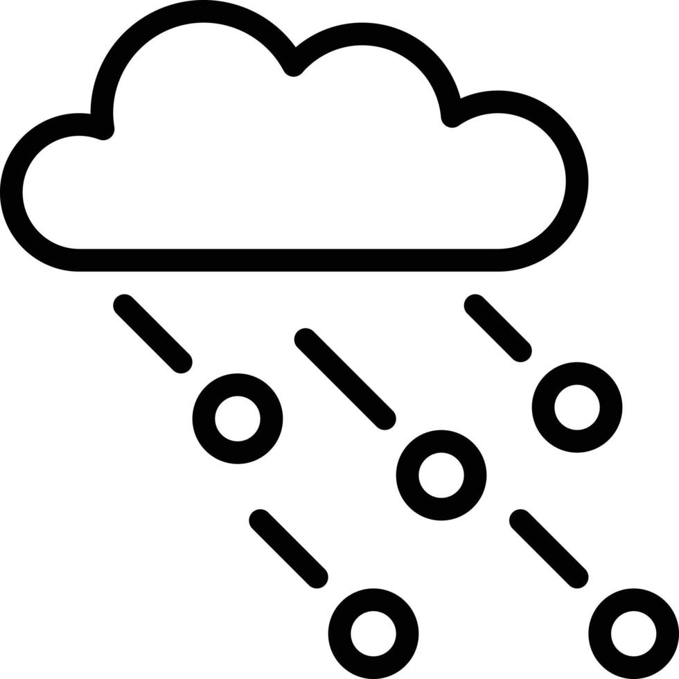 sleeting snowing raining strom - outline icon vector
