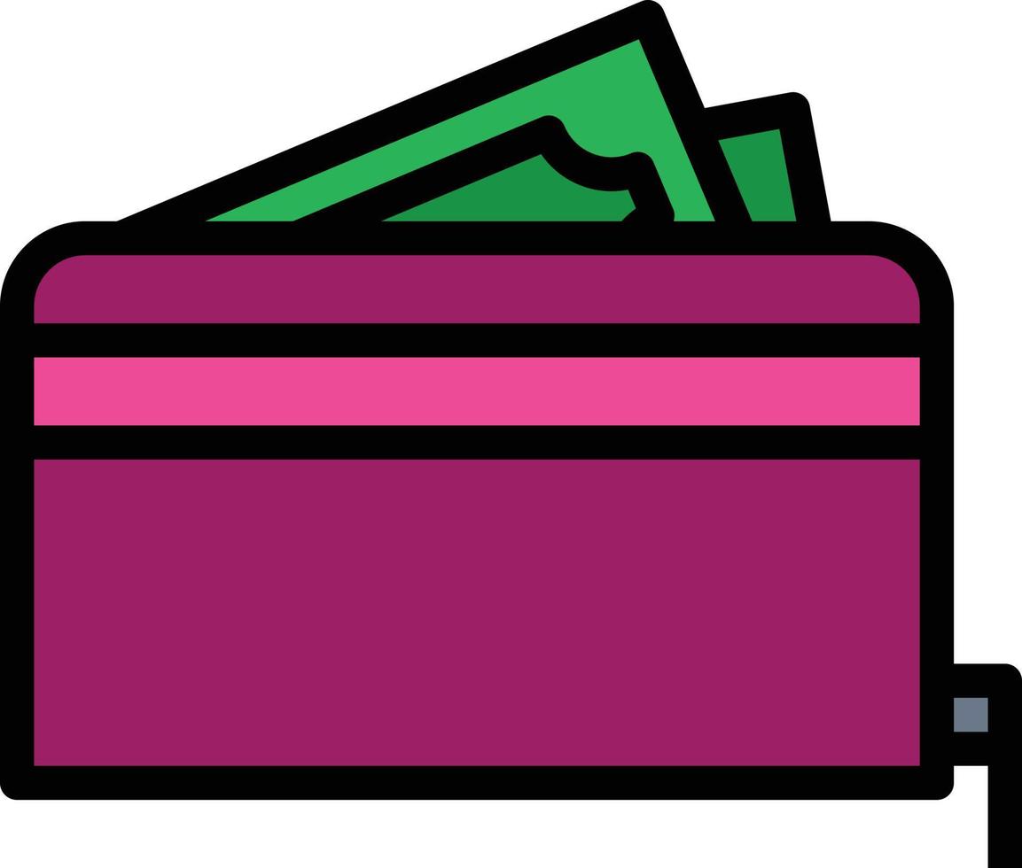 wallet money rich bag - filled outline icon vector