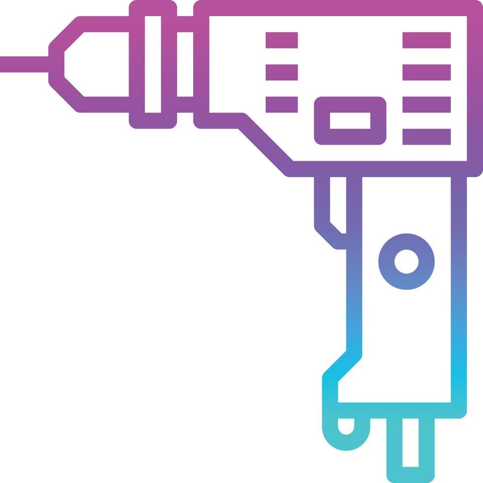 construcción de herramientas de perforación eléctrica - icono de gradiente vector