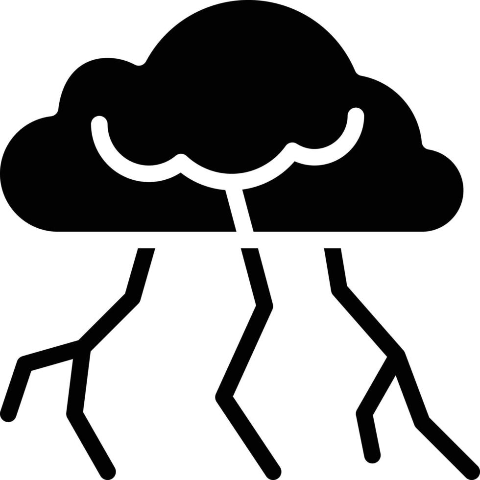 thunderstrom thunder strom rain - solid icon vector