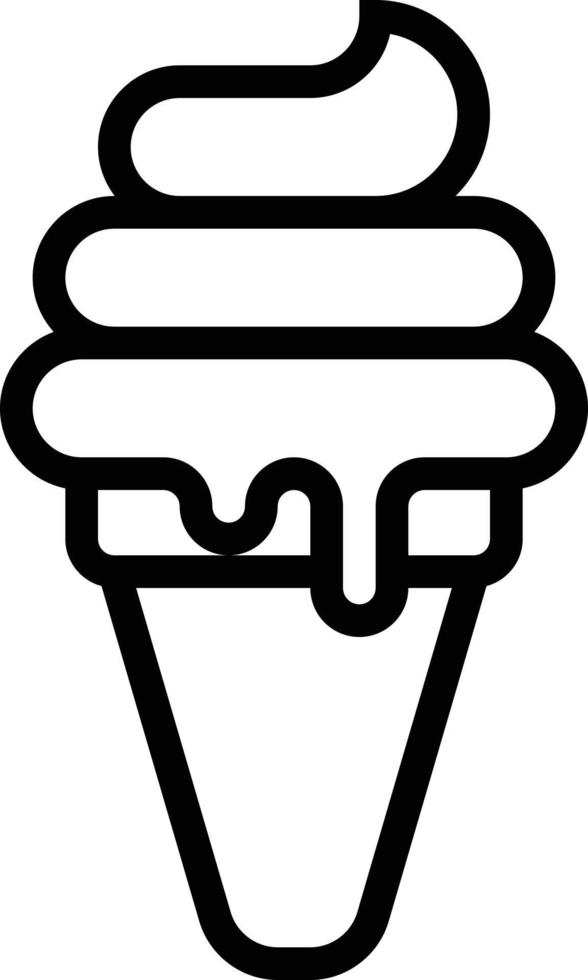 soft serve ice cream food sweet summer summertime dessert - outline icon vector