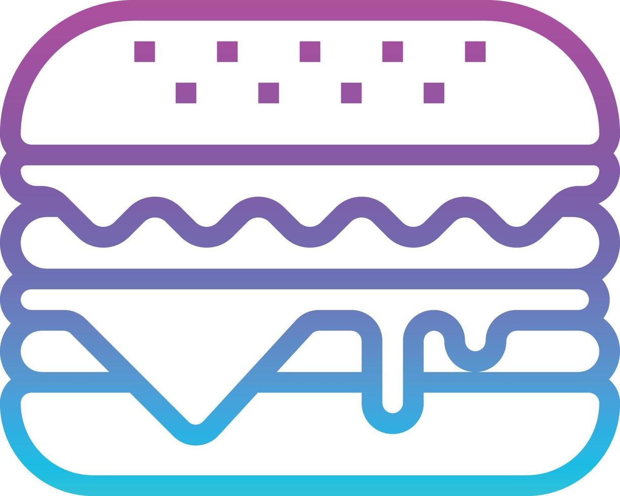 hamburger bread food fastfood - gradient icon vector