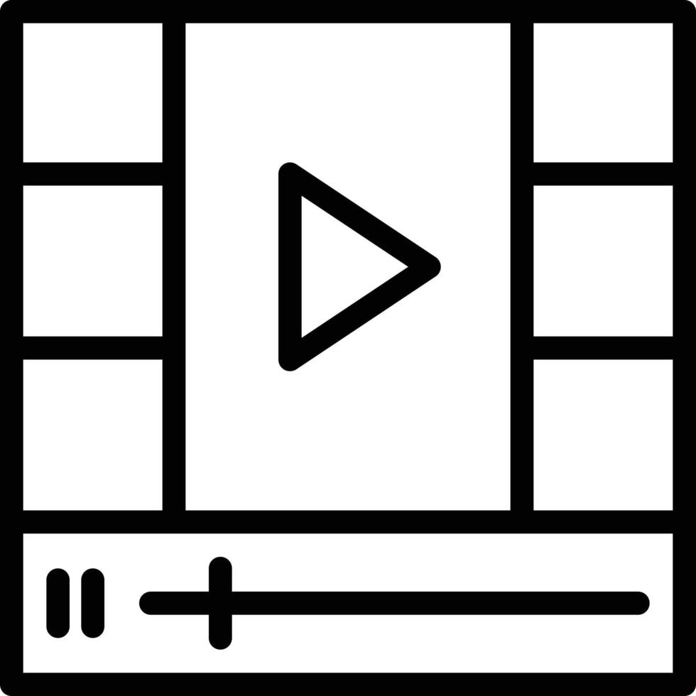 anuncio de medios en línea del reproductor de video - icono de contorno vector