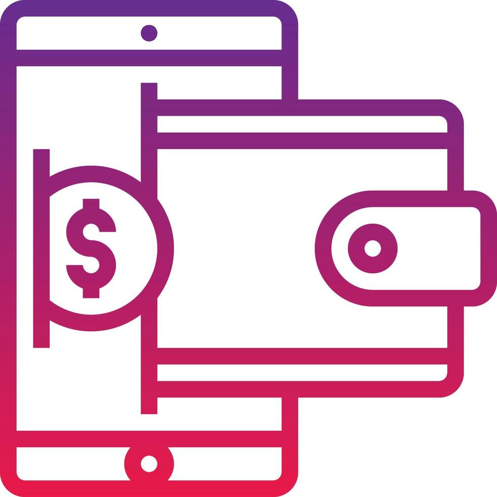 wallet digital money online ecommerce - gradient icon vector