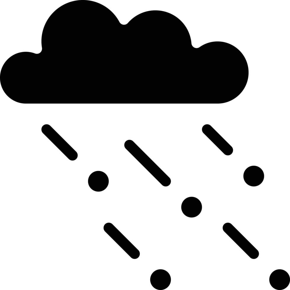 sleeting snowing raining strom - solid icon vector