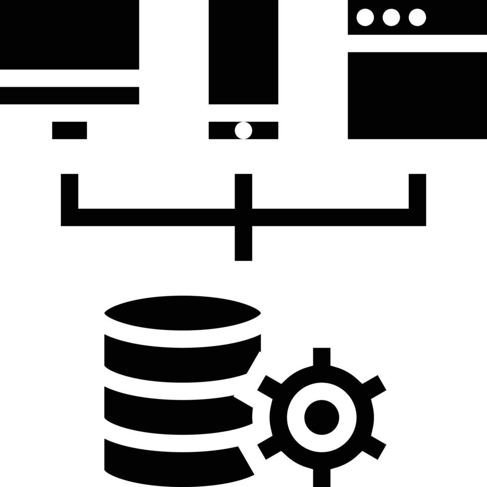 web service database platform software development - solid icon vector