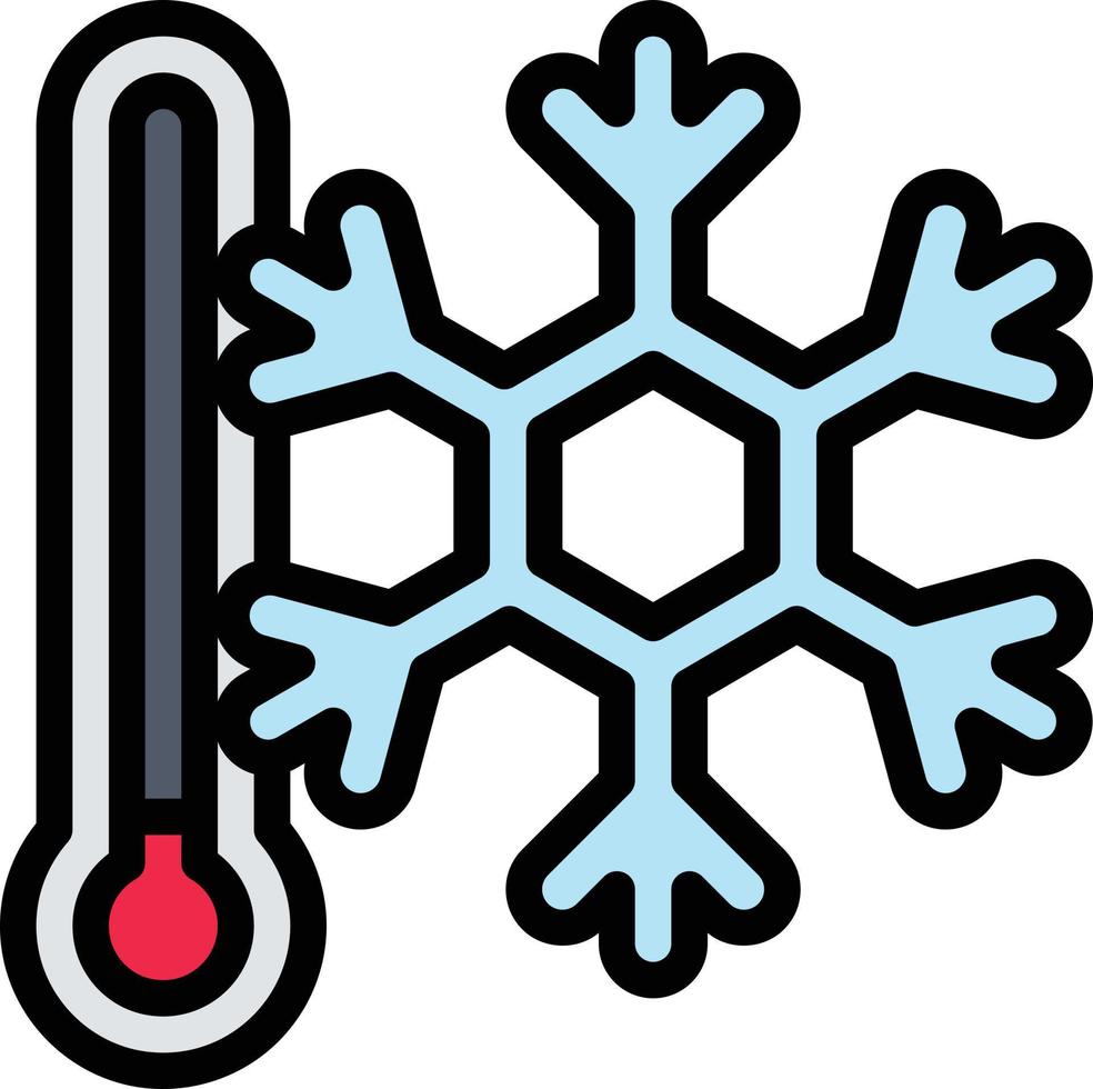 congelación de temperatura fría - icono de contorno lleno vector