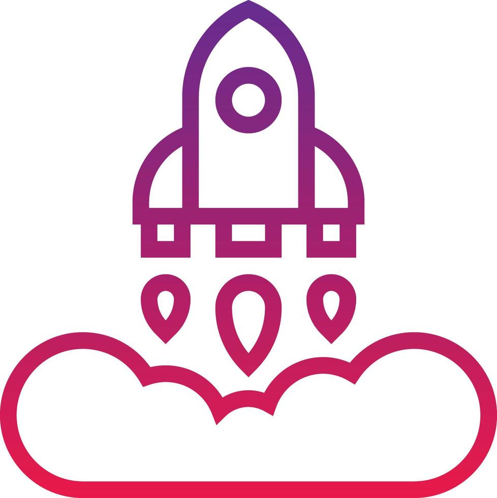 launch startup deployment software development - gradient icon vector