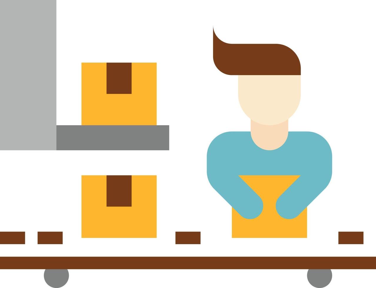 logistic good box transportation - flat icon vector