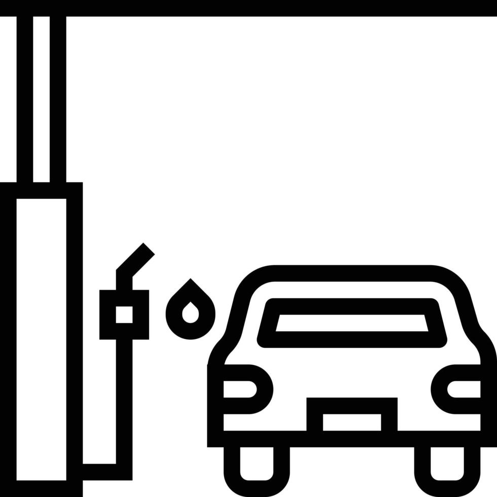 gas station transportation car - outline icon vector