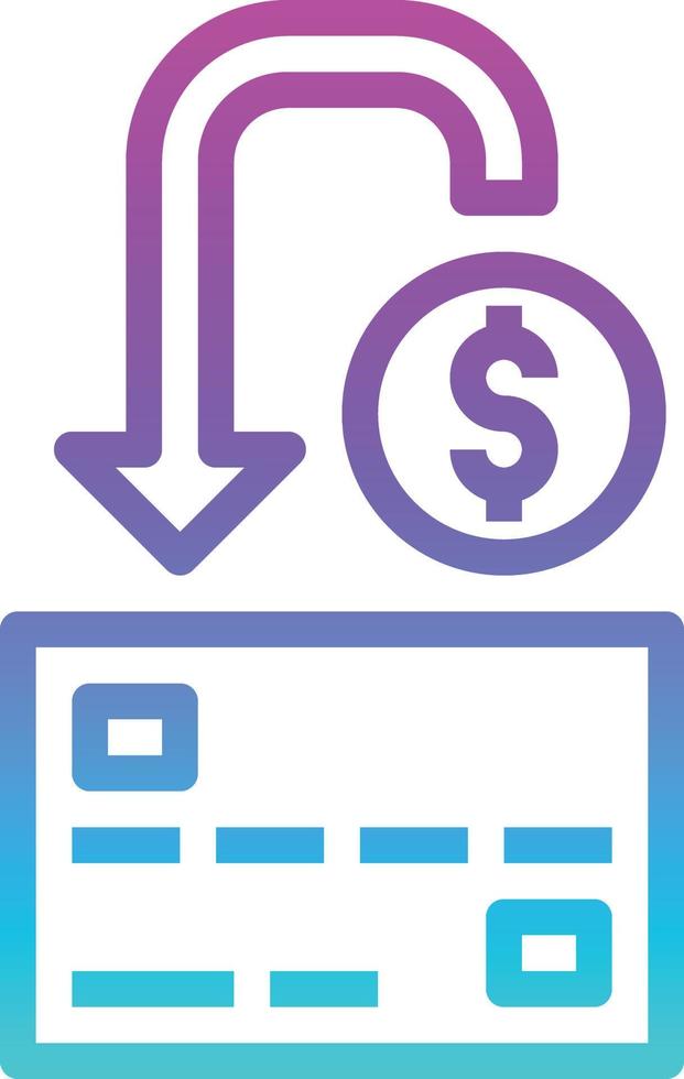cashback credit card money refund return - gradient icon vector