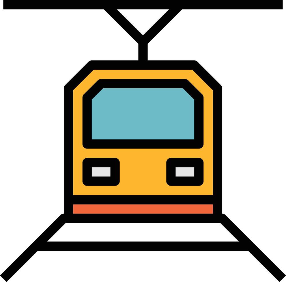 subway train transportation - filled outline icon vector