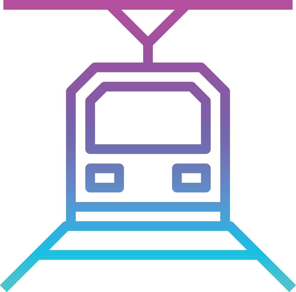 subway train transportation - gradient icon vector