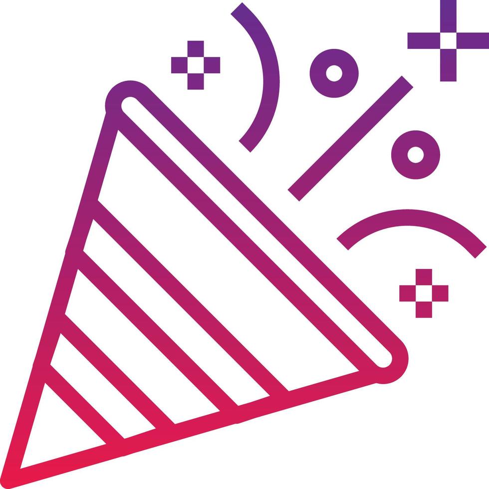 confetti party birthday celebration popper - gradient icon vector