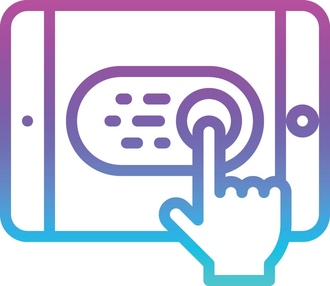 usability tablet mobile button click touch - gradient icon vector