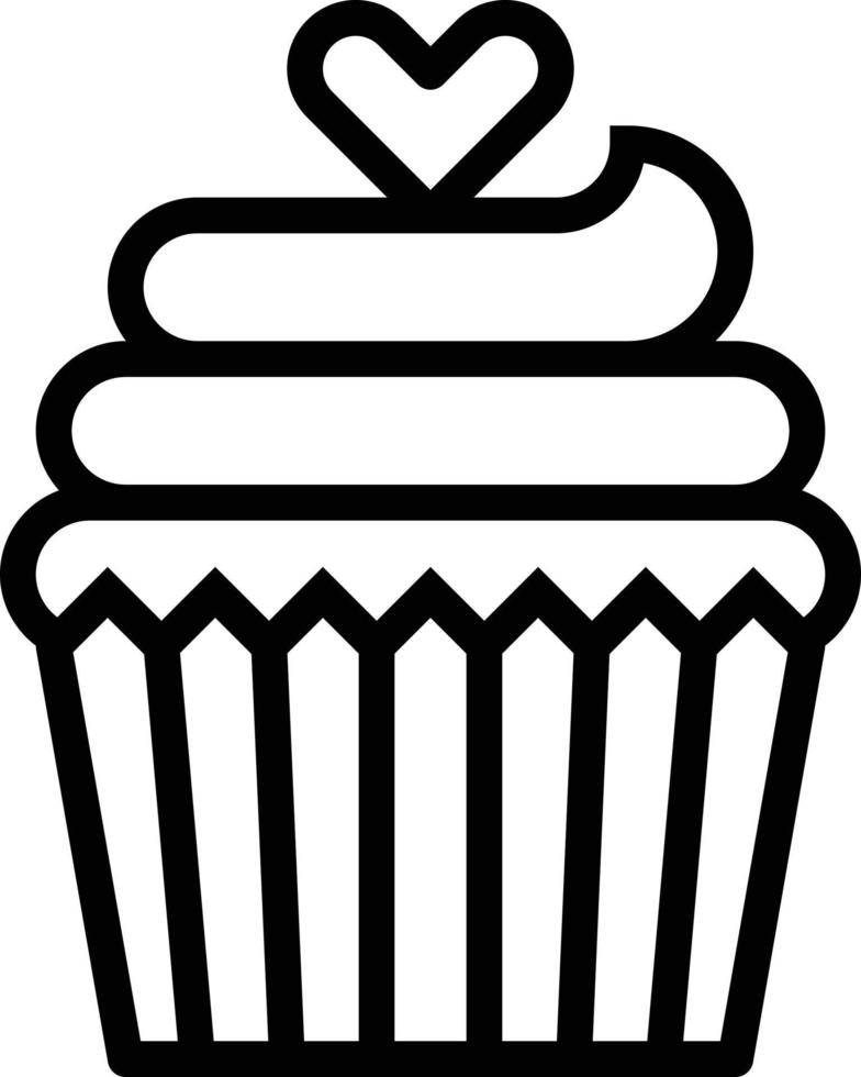 cupcake comida dulce muffin panadería postre cupcake comida horneada y restaurante - icono de contorno vector