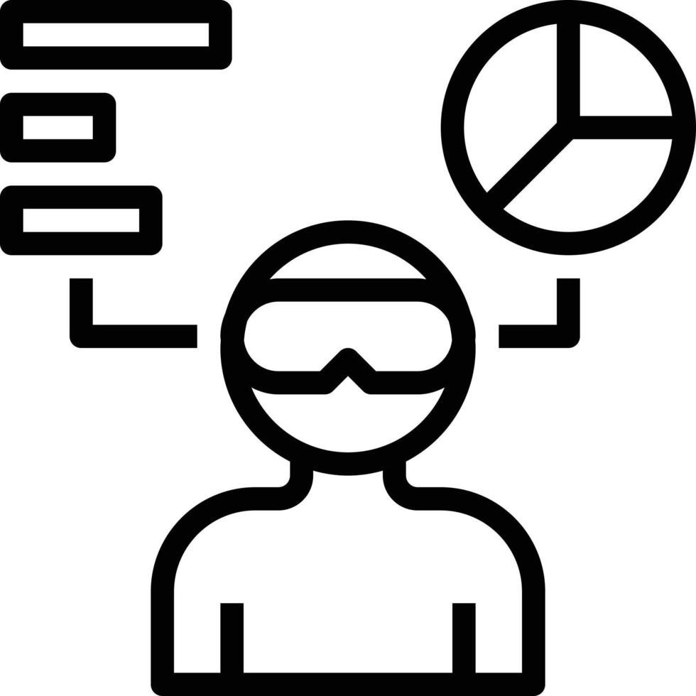 simulation graph virtual reality multimedia - outline icon vector