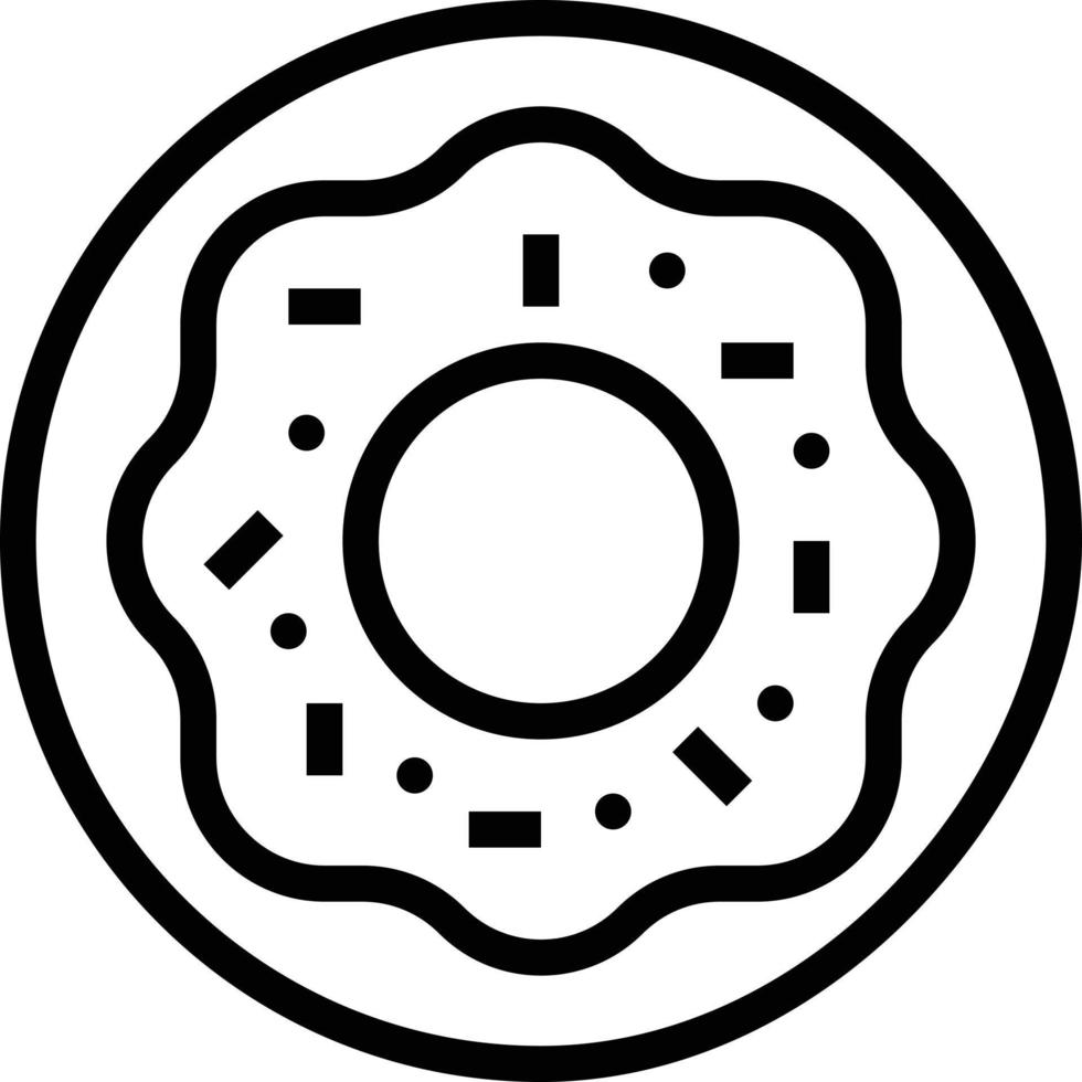donut party sweet dessert bakery - outline icon vector