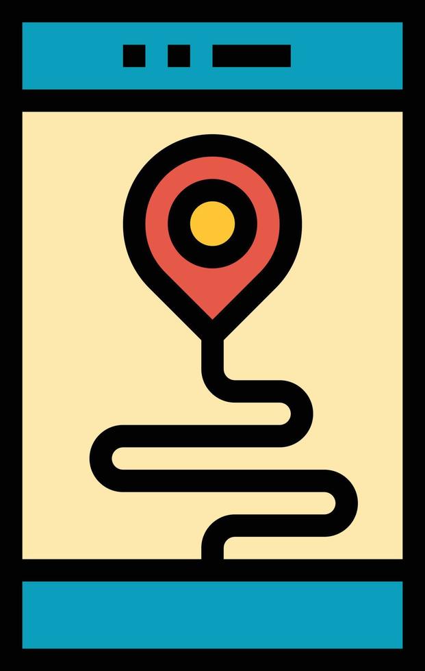 gps technology cellphone smartphone communications navigation mobile phone electronics - filled outline icon vector