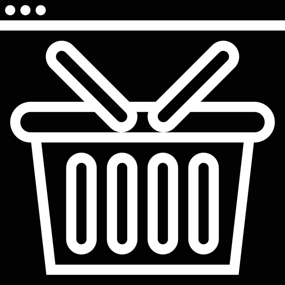 basket online site shopping ecommerce - solid icon vector