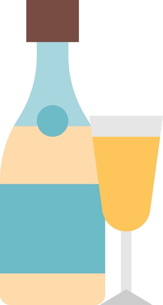 champagne party beverage alcohol drinks - flat icon vector