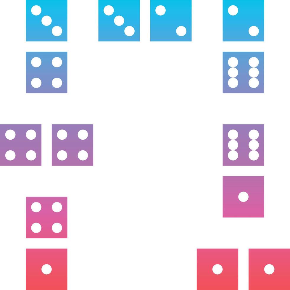 domino game casino board - gradient solid icon vector