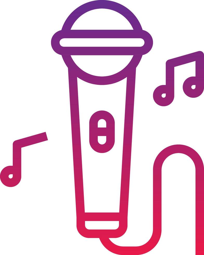 cantante de música de fiesta de karaoke - icono de degradado vector