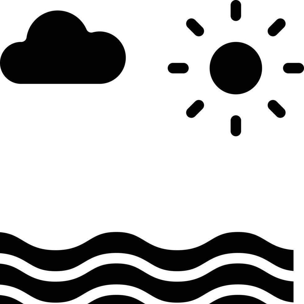 calm sea windy summer - solid icon vector