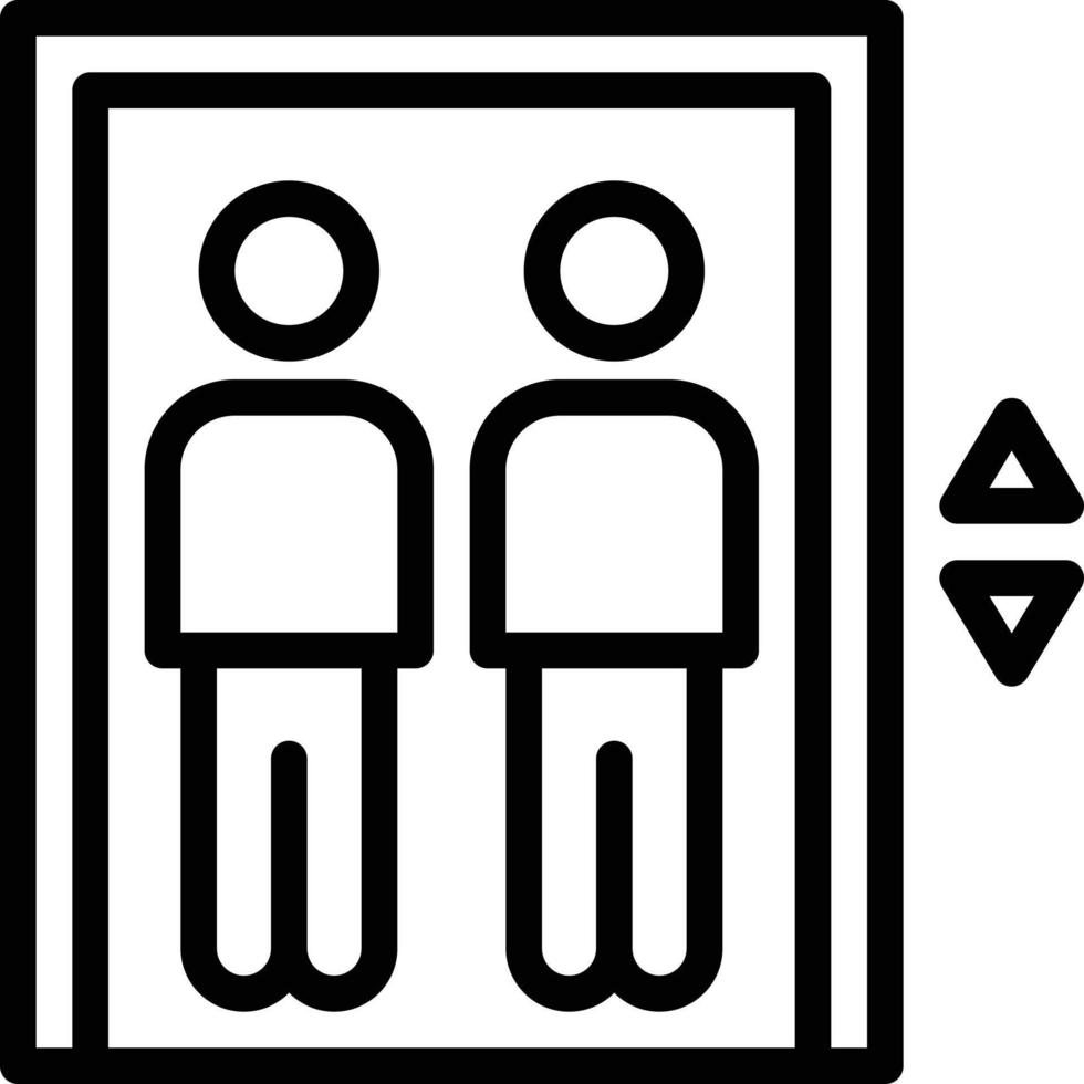 elevator transportation people up down - outline icon vector