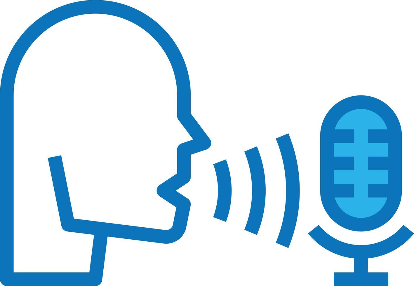 comando de voz hablar multimedia - icono azul vector