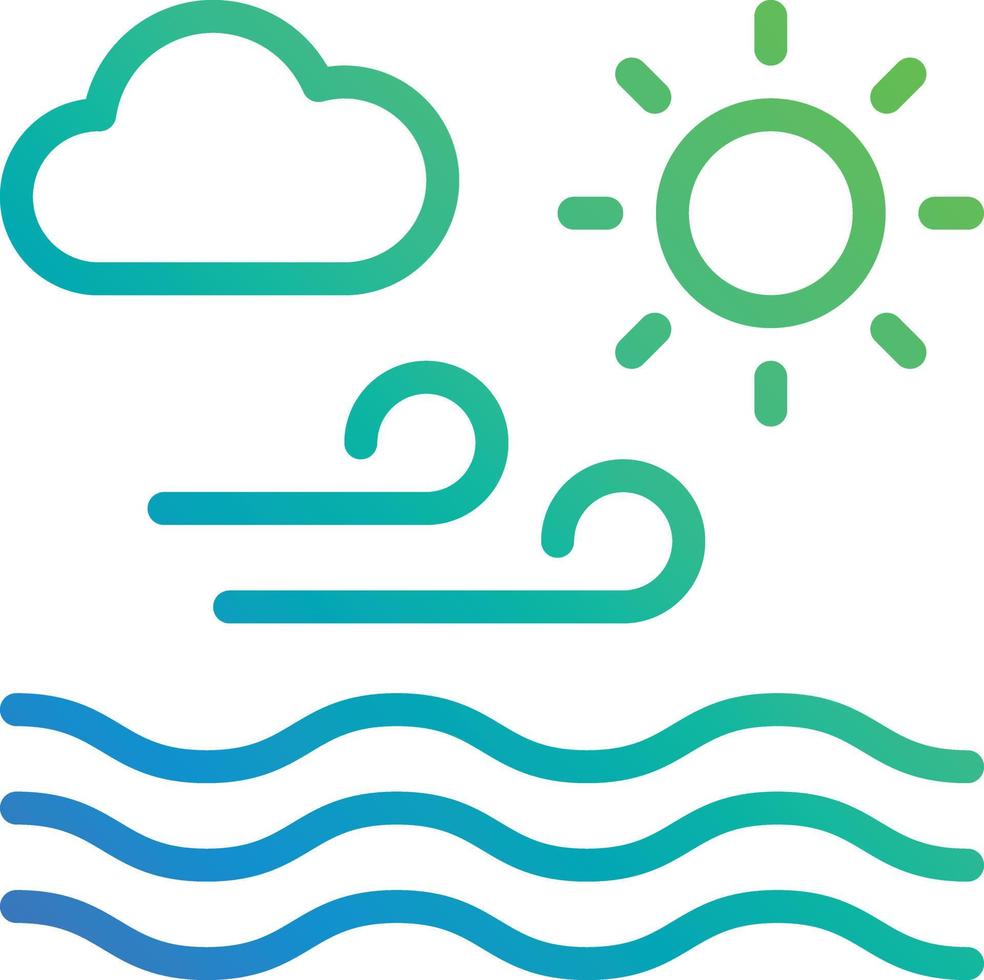 calm sea windy summer - gradient icon vector