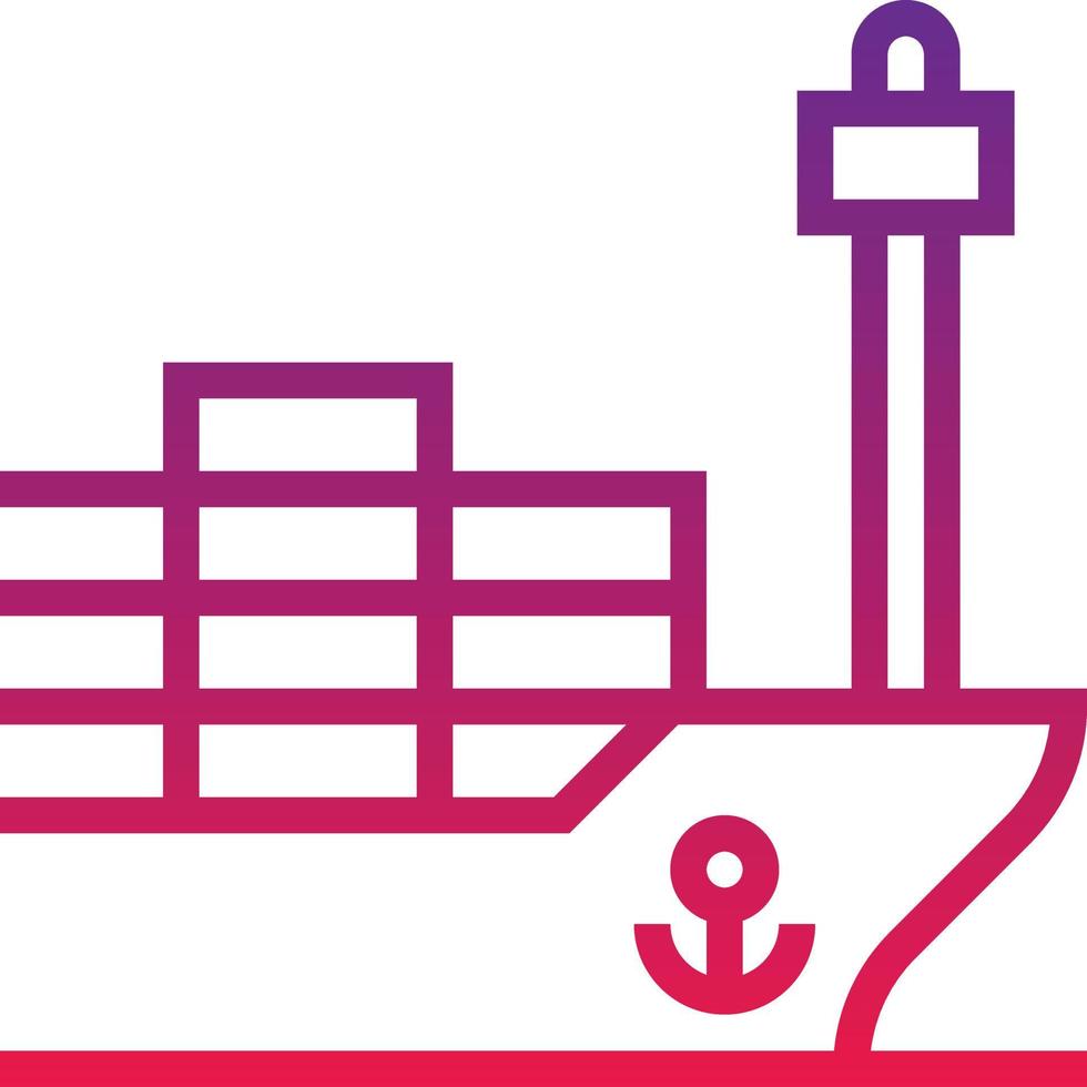 barco envío almacén transporte comercio electrónico - icono degradado vector