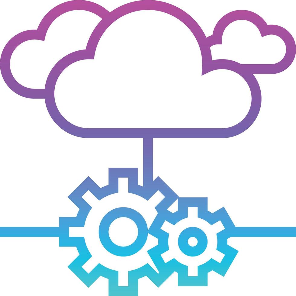 cloud service server software development - gradient icon vector