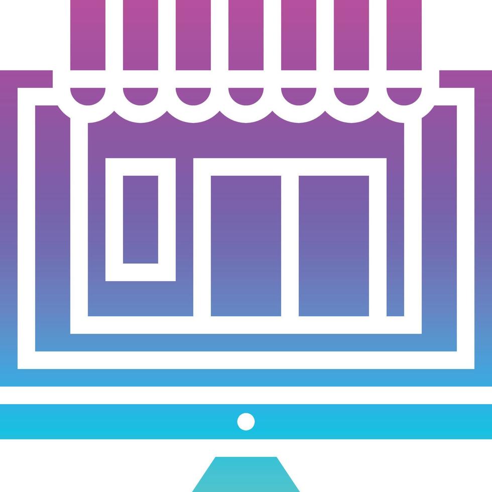 ecommerce online shop business mart - gradient solid icon vector
