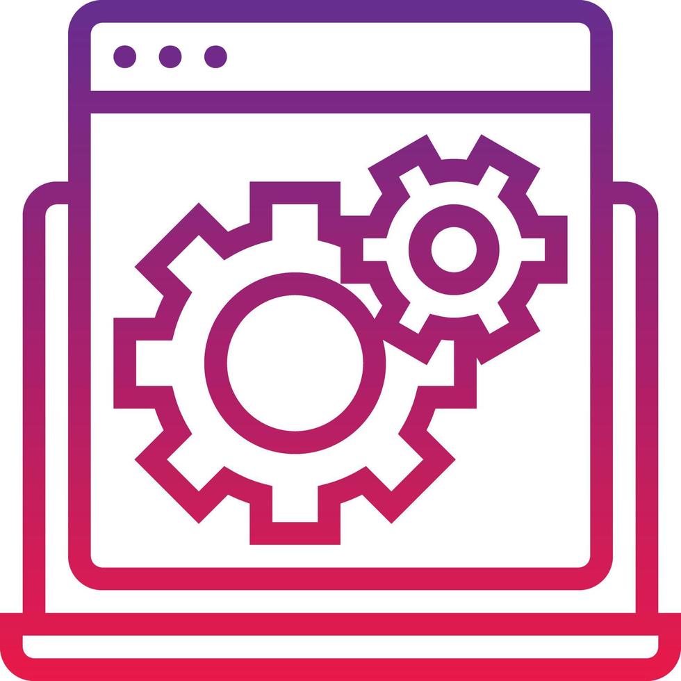configuración de preferencia de ingeniería de software de desarrollo - icono de gradiente vector