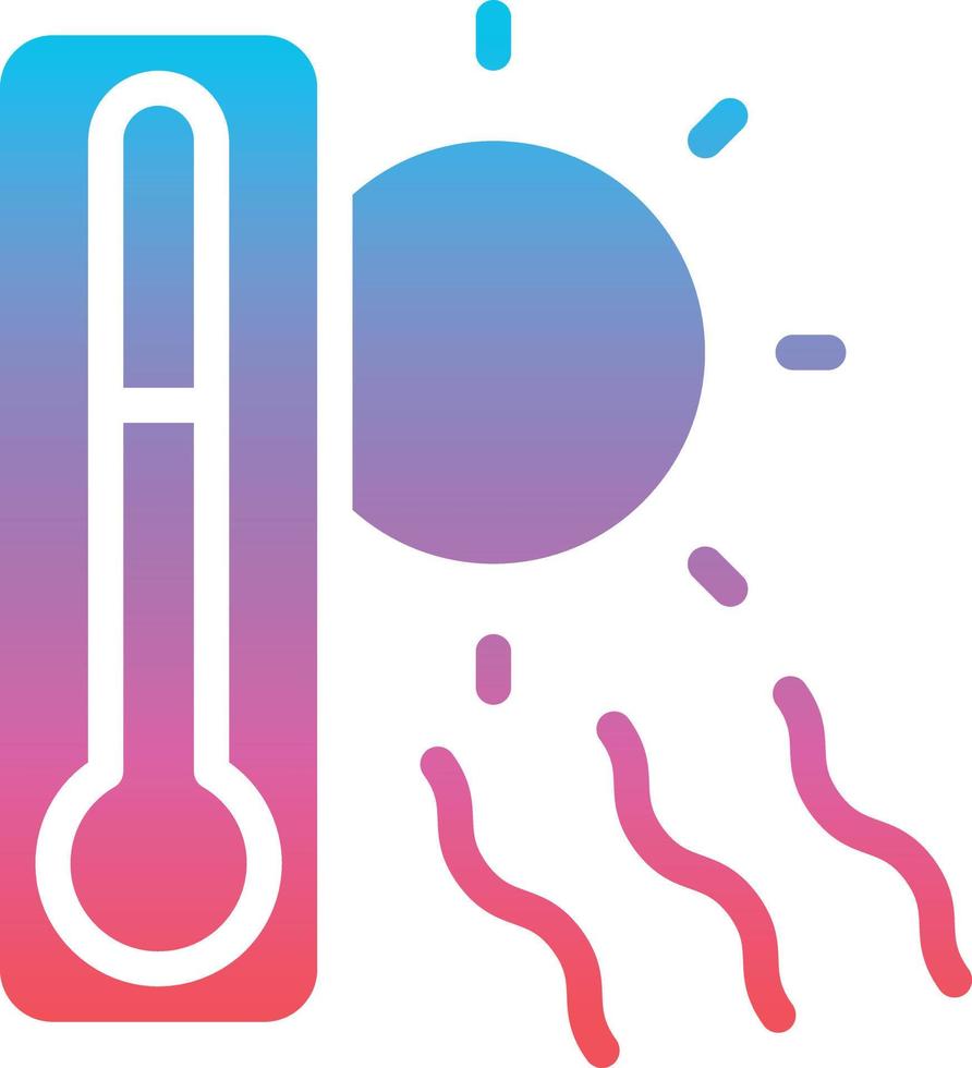 hot sun ray heat temperature - gradient solid icon vector