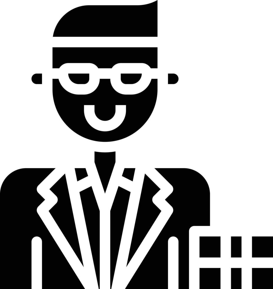 gambler casino businessman invester - solid icon vector