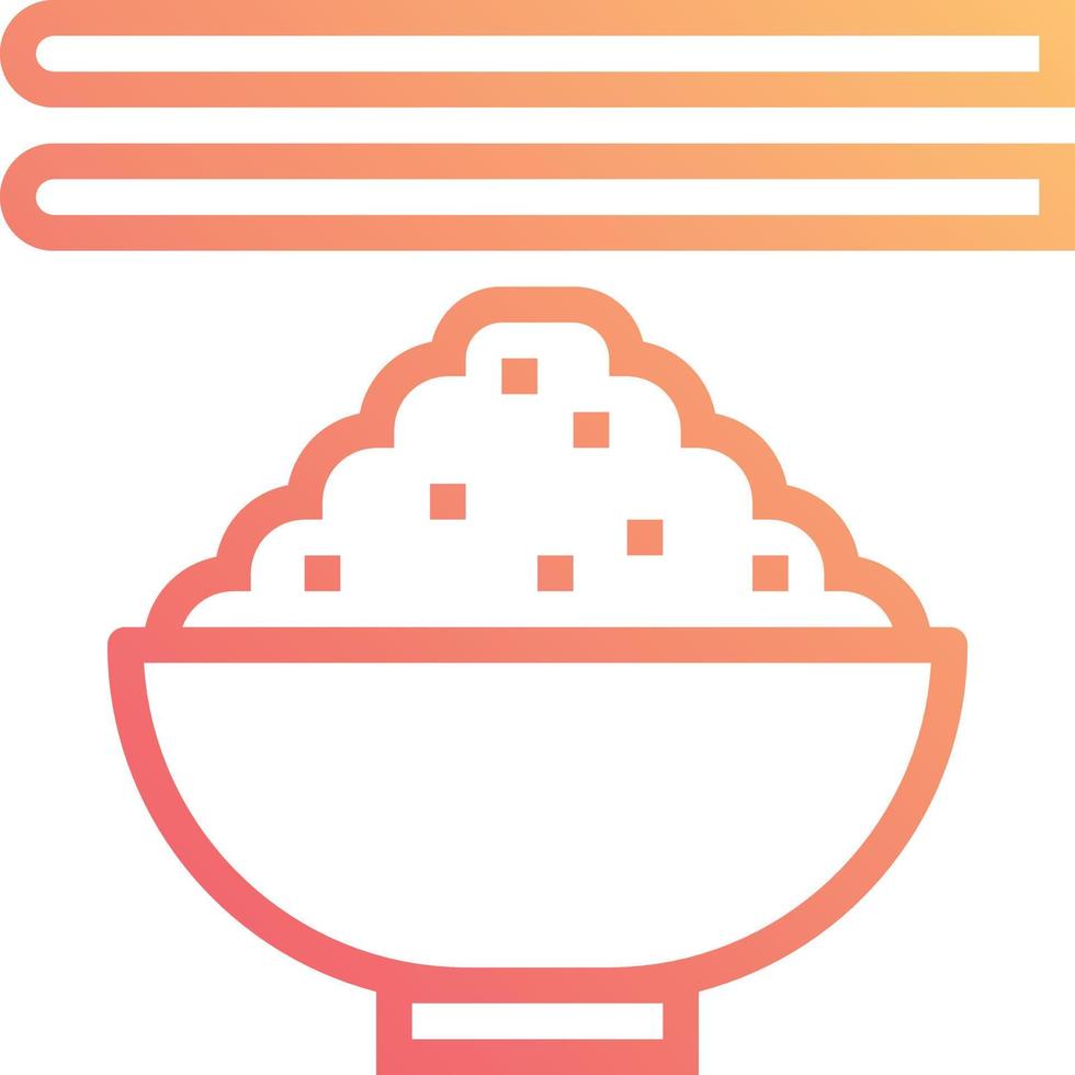rice food meal - gradient icon vector