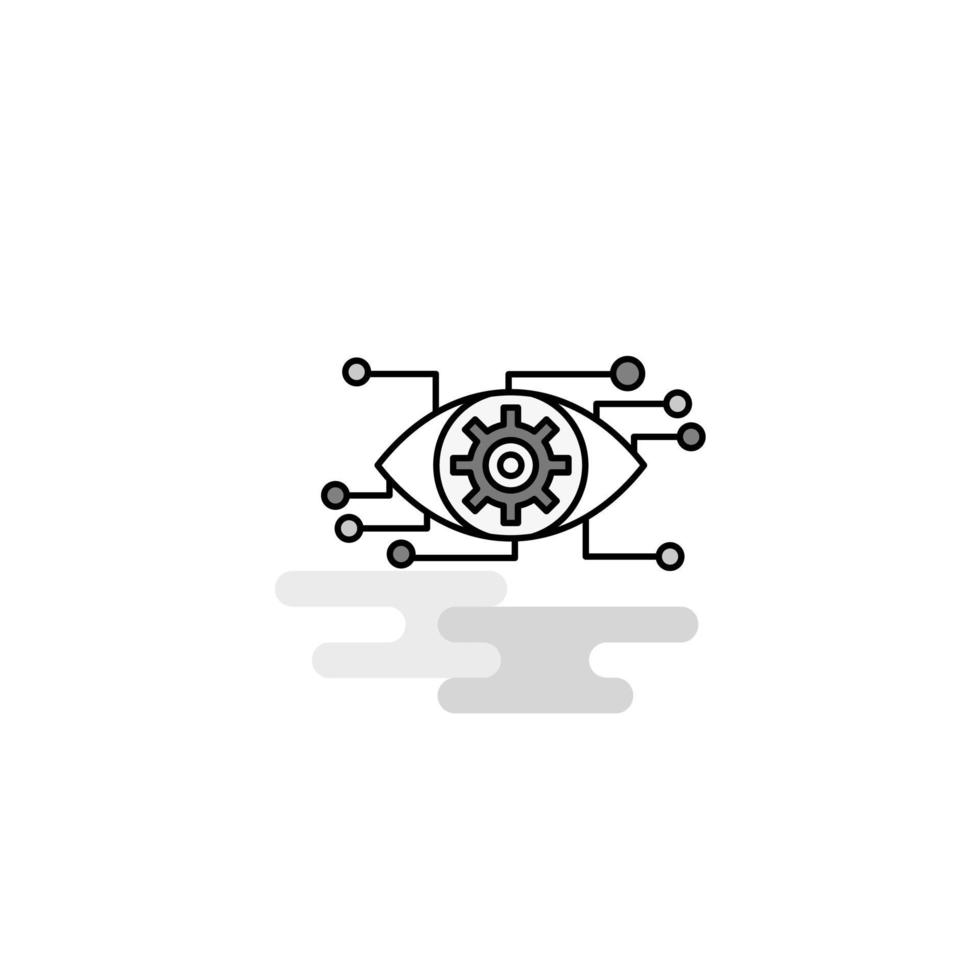 Eye setting Web Icon Flat Line Filled Gray Icon Vector