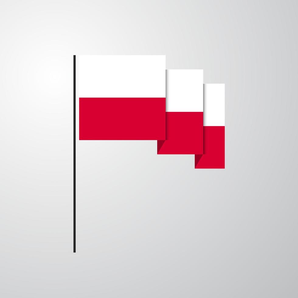 fondo creativo de bandera ondeante de polonia vector
