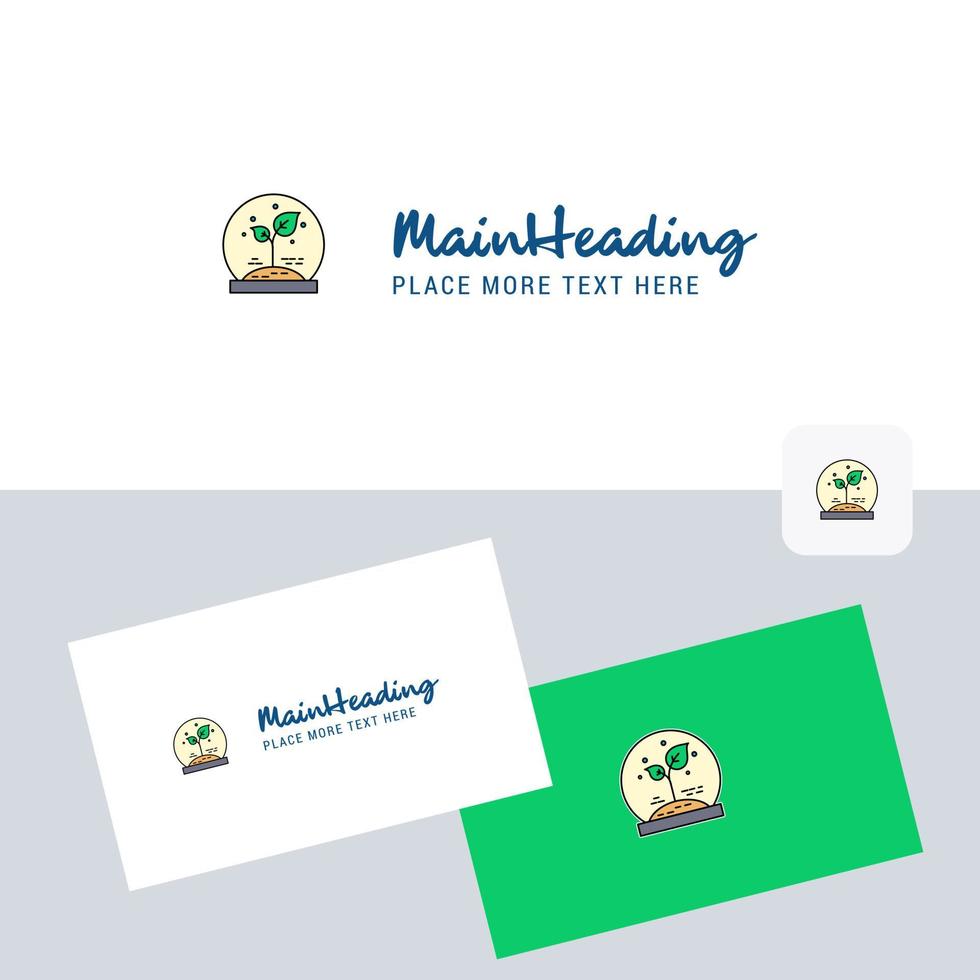 Plant vector logotype with business card template Elegant corporate identity Vector