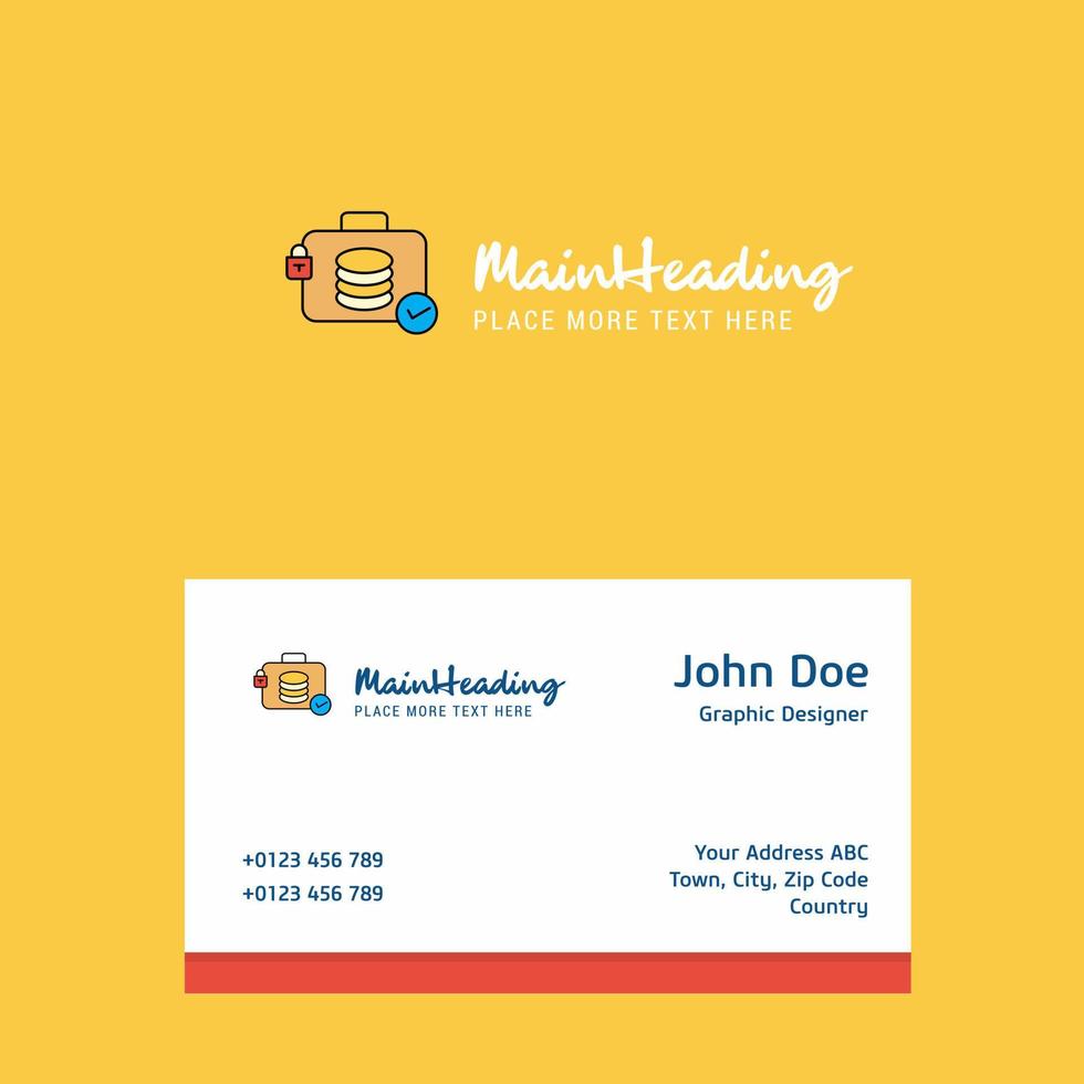 Database briefcase logo Design with business card template Elegant corporate identity Vector